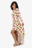 Attico Yellow Floral Print Long Sleeve Maxi Dress Size 42