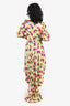 Attico Yellow Floral Print Long Sleeve Maxi Dress Size 42