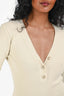 Zeynap Arcay Beige Knit Henley Long Sleeves Midi Dress Size 2
