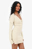 Zeynap Arcay Beige Knit Henley Long Sleeves Midi Dress Size 2