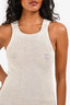 Tom Ford Cream Knit Sleeveless Slit Dress Size XXS