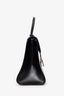 Delvaux Black Leather Brillant MM Top Handle Bag With Strap