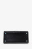 Delvaux Black Leather Brillant MM Top Handle Bag With Strap
