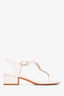Pre-Loved Chanel™ White Lambskin Interlocking CC Chain T-Strap Sandals Size 5