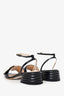 Fendi Black Croc Embossed Leather Promenade Ankle Strap Sandals Size 37