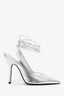 The Attico Silver Metallic Leather Venus 120mm Pumps Size 40