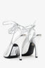 The Attico Silver Metallic Leather Venus 120mm Pumps Size 40