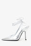 The Attico Silver Metallic Leather Venus 120mm Pumps Size 40
