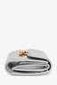 Celine Silver Metallic Leather Triomphe Trifold Wallet