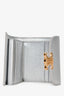 Celine Silver Metallic Leather Triomphe Trifold Wallet