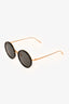 Linda Farrow Black/Gold Tone Round Framed Sunglasses
