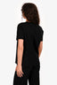 Balmain Black Cotton Logo Top with Gold Buttons Size 38