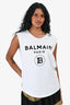 Balmain White/Black Logo Printed Tank Size 40