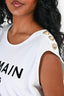 Balmain White/Black Logo Printed Tank Size 40
