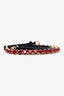 Dolce & Gabbana Red Velvet Crystal Embellished Chain Belt