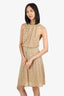 M Missoni Gold Metalic Halter Neck Open Back Double Lining Midi Dress Size 6