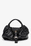Fendi Black Patent Pattern Leather Vintage Woven Spy Bag