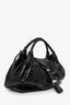 Fendi Black Patent Pattern Leather Vintage Woven Spy Bag