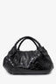 Fendi Black Patent Pattern Leather Vintage Woven Spy Bag