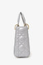 Christian Dior 2019 Grey Leather Cannage Mini Lady Dior with Strap