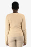 Jacquemus Beige Cotton Blend Knit Open Tied Sweater Size 44