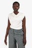 3.1 Phillip Lim White Cotton Blend Sleeveless Knit Top Size L
