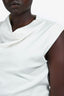3.1 Phillip Lim White Cotton Blend Sleeveless Knit Top Size L