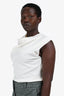 3.1 Phillip Lim White Cotton Blend Sleeveless Knit Top Size L
