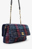 Pre-Loved Chanel™ 2018 Navy/Multicolour Tweed Hamburg Double Side Bag