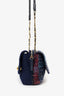 Pre-Loved Chanel™ 2018 Navy/Multicolour Tweed Hamburg Double Side Bag