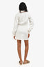 Gucci White GG Logo Embroidered Cinch Waisted Long Sleeves Mini Dress Size XS