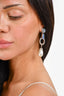 Miu Miu Silver Tone Crystal Embellished Faux Pearl Ear Clips