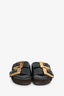 Celine Vintage Black Leather/Brown Suede Buckle Sandals Size 35 (As Is)