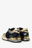 Louis Vuitton Black/Gold Monogram Suede and Leather Run Away Lace Up Sneakers Size 37