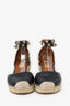 Valentino Black Leather Rockstud Espadrilles Size 36