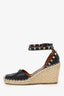 Valentino Black Leather Rockstud Espadrilles Size 36