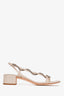 Rene Caovilla Beige Leather Crystal Embellished Margot Sandals Size 38