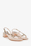 Rene Caovilla Beige Leather Crystal Embellished Margot Sandals Size 38