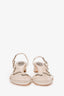 Rene Caovilla Beige Leather Crystal Embellished Margot Sandals Size 38
