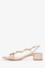 Rene Caovilla Beige Leather Crystal Embellished Margot Sandals Size 38
