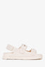 Gucci White Rubber Mini Double GG Buckle Sandals Size 38