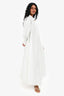 Gucci White Half Zip Up Maxi Shirt Dress Size 38