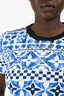 Louis Vuitton 2023 Blue/Navy Graphic Print Cropped T-Shirt Size L