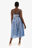 Self-Portrait Blue/Beige Lave Midi Dress Size 8 US