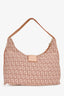Fendi Beige/Pink Zucchino Canvas Sweet Hobo