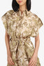 Zimmermann Khaki Palm Brighton Cuffed Playsuit Size 1