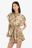 Zimmermann Khaki Palm Brighton Cuffed Playsuit Size 1