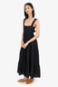 Chloe Black Linen Sleeveless Maxi Dress Size 34