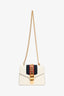 Gucci Cream Leather Web Mini Sylvie Chain Bag