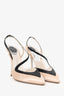 Rene Caovilla Pink/Black Satin Crystal Embellished Slingback Heels Size 41.5